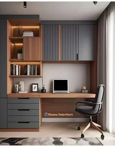 Wooden Study Table With Shalves